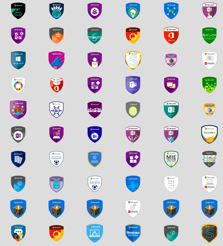 Large collection of badges.